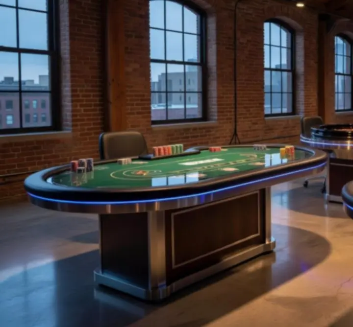 Profesjonalne stoły pokerowe, ruletkowe i blackjack w aranżacji eventowej