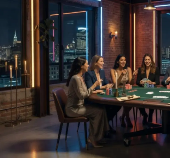 Profesjonalny mobilny stół pokerowy Travel Play Venue przygotowany na event