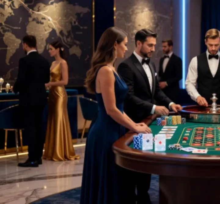 Profesjonalny stół ruletkowy prowadzony przez krupiera na evencie Travel Play Venue